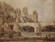 Thomas Girtin Die Kathedrale von Durham und die Brucke, vom Flub Wear aus gesehen oil painting